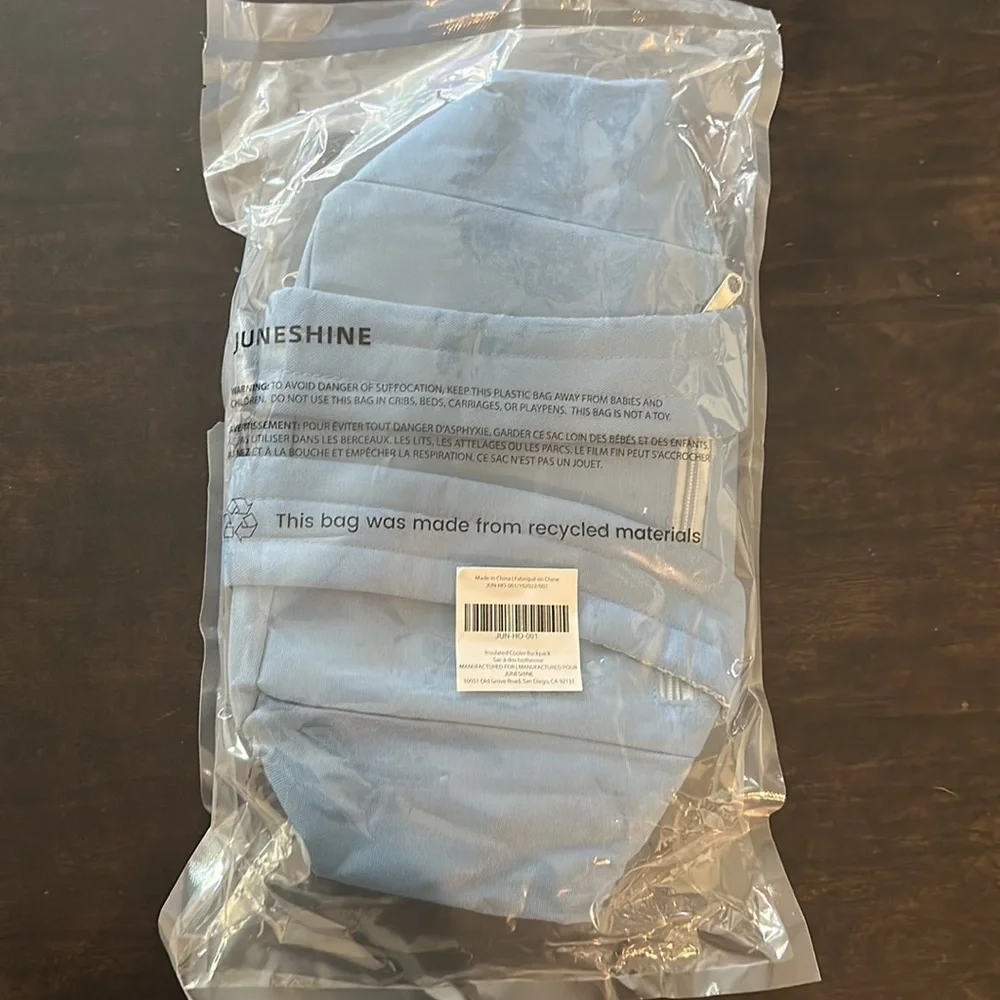 JuneShine Insulated Cooler Backpack in Blue NEW